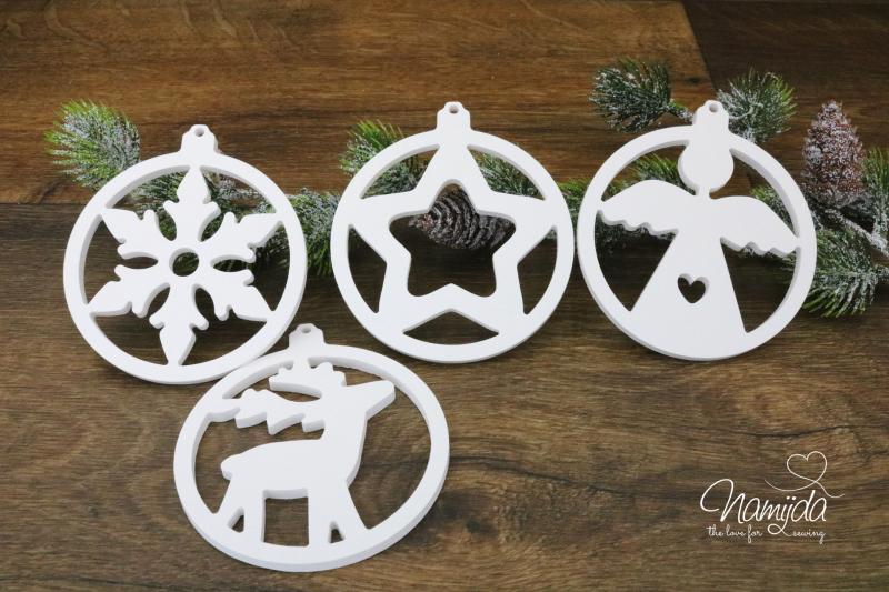 1 STÜCK ♥ GIESSFORM SILIKON WEIHNACHTS ANHÄNGER VORDERSEITE FÜR LED ♥