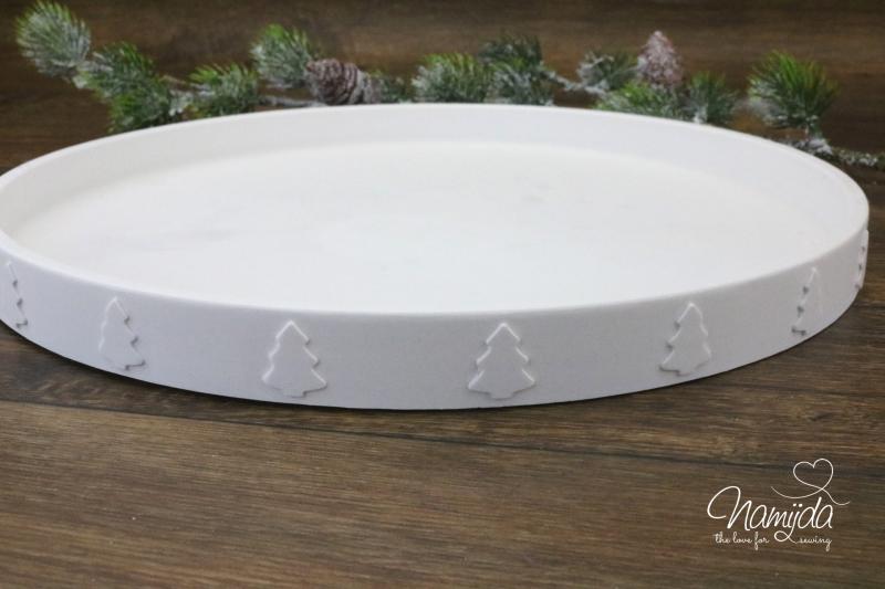 1 Stück ♥ GIESSFORM SILIKON - SCHALE TANNENBÄUME 25cm ♥