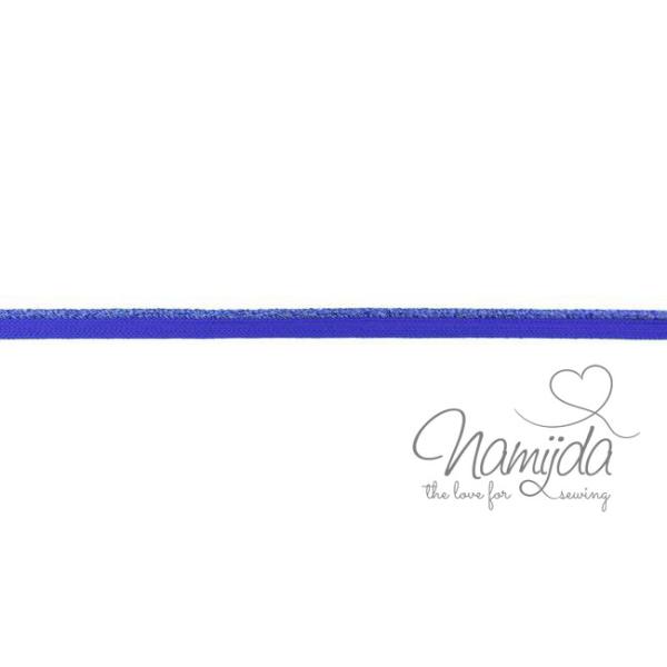 1 MTR. ♥ GLITZER LUREX PASPELBAND KOBALT BLau