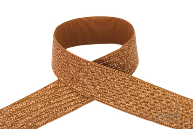 1 MTR. Soft Glitzer Gummiband 40mm ROST