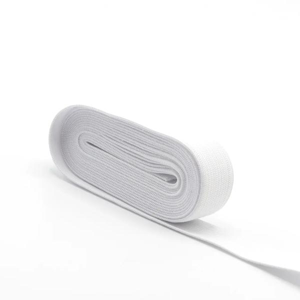 2,5 MTR. STÜCK Soft Bund Gummiband 20mm - WeiSS