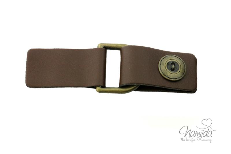 1 Stück ♥ SCHNALLENVERSCHLUSS - Druckknopf - 11cm - zweiteilig - BRAUN ♥