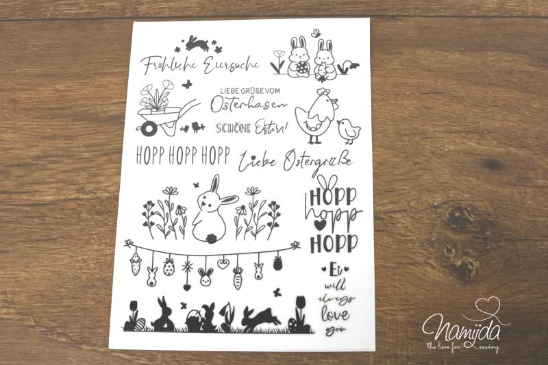 1 BOGEN - RUB-ON STICKER ♥ FRÖHLICHE EIERSUCHE - A5 ♥