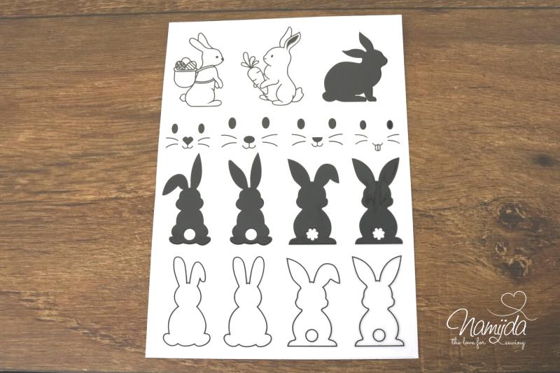 1 BOGEN - RUB-ON STICKER ♥ OSTERHÄSCHEN - A5 ♥