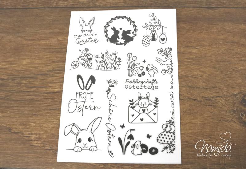 1 BOGEN - RUB-ON STICKER ♥ FROHE OSTERN - A5 ♥