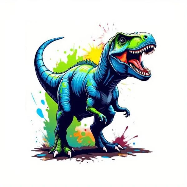 1 Stück - BÜGELBILD DINO REX 20cm x 18cm