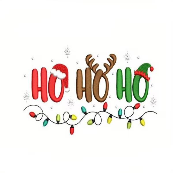 1 Stück - BÜGELBILD HOHOHO 20cm x 12cm