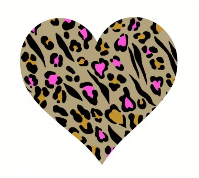 1 Stück - BÜGELBILD LEO HEARTS 18x18cm