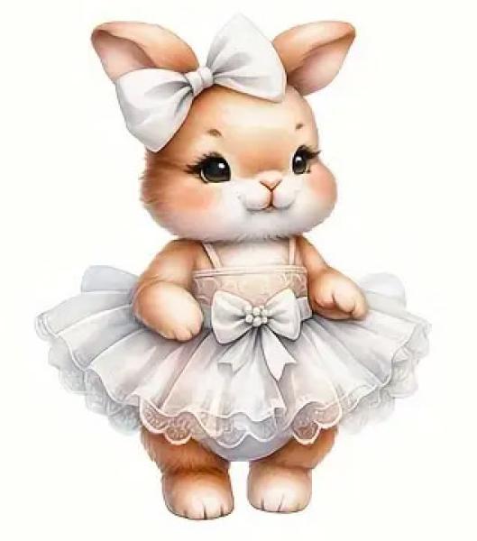 1 Stück - BÜGELBILD OSTERHASE MIT SCHLEIFE 21cm x 19cm