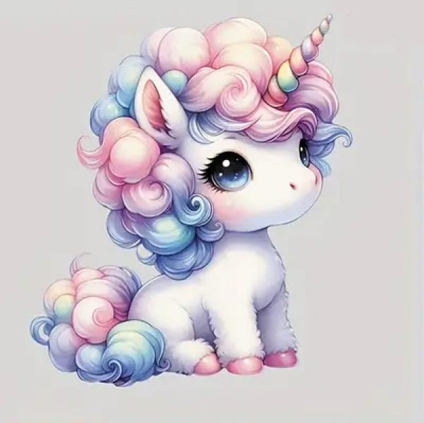 1 Stück - BÜGELBILD UNICORN 21cm x 20cm