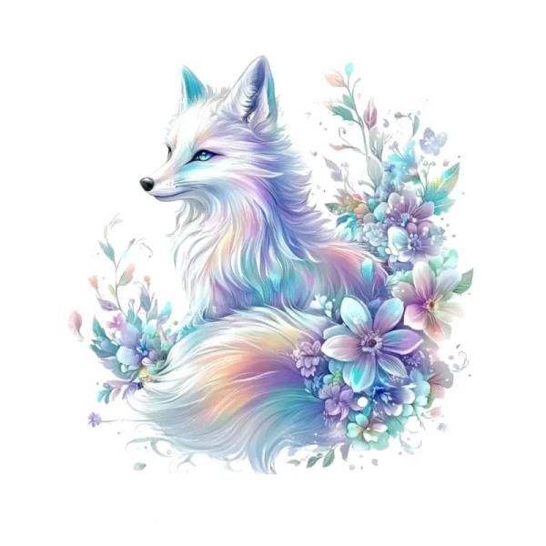 1 Stück - BÜGELBILD MULTICOLOR FUCHS 19cm x 20cm