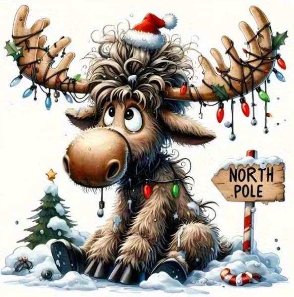 1 Stück - BÜGELBILD TO THE NORTHPOLE 22cm x 22cm