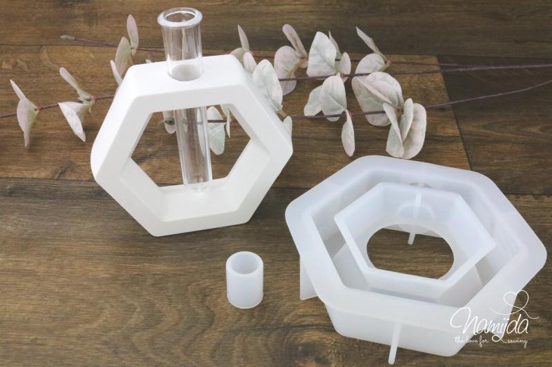 1 STÜCK ♥ GIESSFORM SILIKON BLUMENVASE QUADRAT + 1 REAGENZGLAS