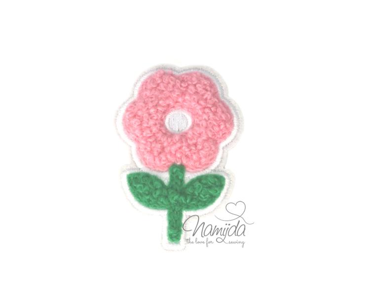 1 Stück - TULPE RoSA CHENILLE PATCH