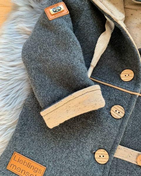 0,5 MTR. ♥ Doubelface Baumwollfleece DuNKELGRau MELANGE - 100% Baumwolle ♥