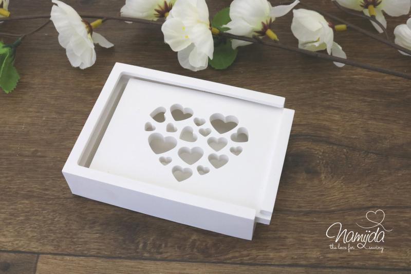 1 Stück ♥ GIESSFORM SILIKON - EINSCHIEBER HERZEN FÜR  LED & GESCHENKEBOX ♥