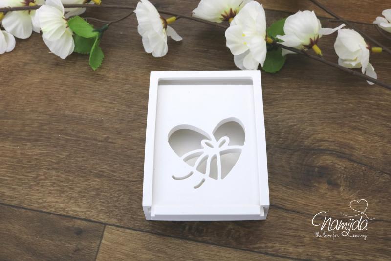 1 Stück ♥ GIESSFORM SILIKON - EINSCHIEBER HERZ FÜR  LED & GESCHENKEBOX ♥