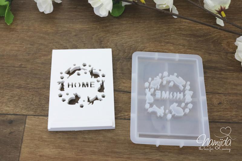 1 Stück ♥ GIESSFORM SILIKON - EINSCHIEBER HOME FÜR  LED & GESCHENKEBOX ♥