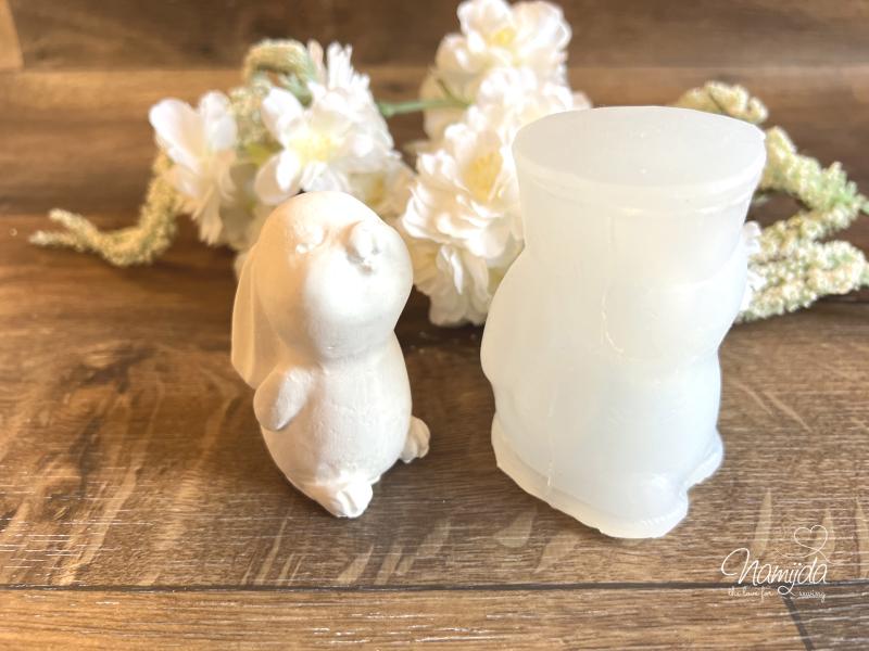 1 STÜCK B-WARE ♥ GIESSFORM SILIKON HASE FLÖCKCHEN ♥