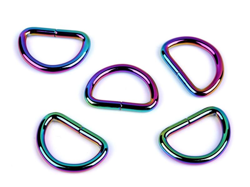 1 STüCK - D-RING - 25MM - RAINBOW REGENBOGEN