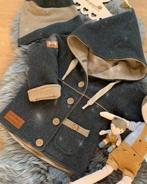 0,5 MTR. ♥ Doubelface Baumwollfleece DuNKELGRau MELANGE - 100% Baumwolle ♥