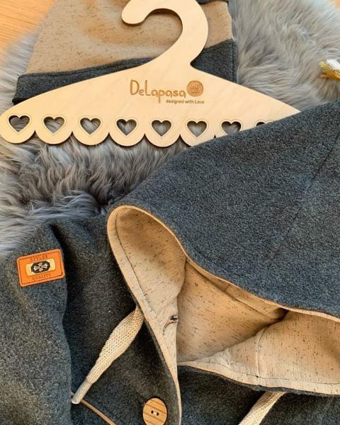 0,5 MTR. ♥ Doubelface Baumwollfleece DuNKELGRau MELANGE - 100% Baumwolle ♥