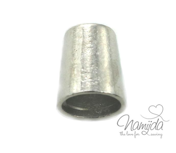 1 STÜCK METALL KORDELENDE KONUS - SILBER - 4mm
