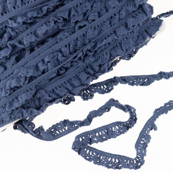 1 MTR. ♥ ELASTISCHE KLÖPPELSPITZE BLUME - JEANS - 1,5cm  ♥