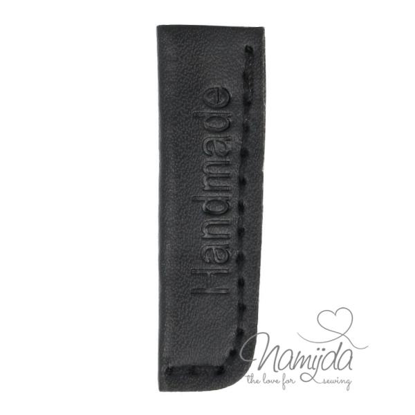 1 STÜCK KUNSTLEDER KORDELENDE - Handmade - SCHWARZ - 4-6mm
