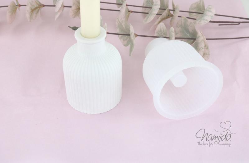 1 Stück ♥ GIESSFORM SILIKON - KERZENHALTER VASE 9cm x 6,8cm ♥
