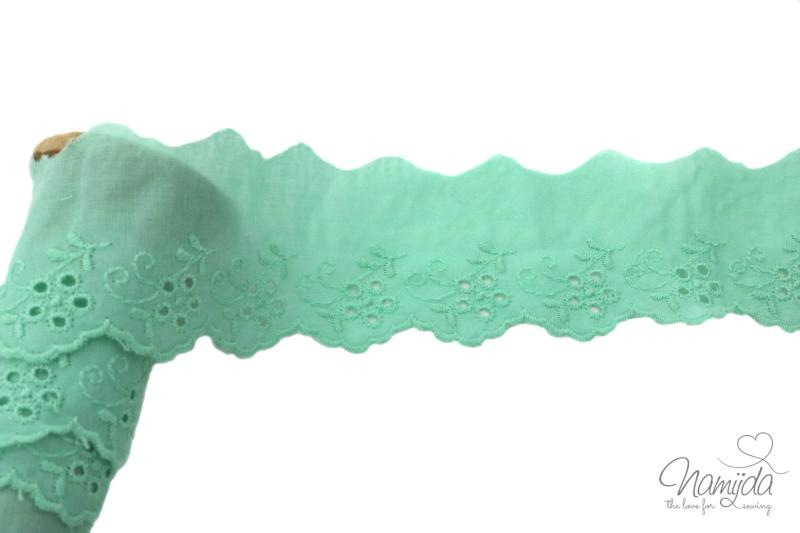 ♥1 Mtr. WäSCHESPITZE BLOSSOM - MINT - 5cm ♥ -