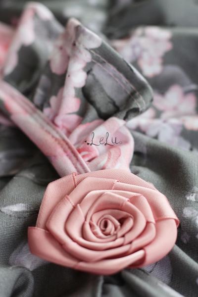 1 Stck. ♥ SATIN RoSE - GRau - 5,5cm ♥