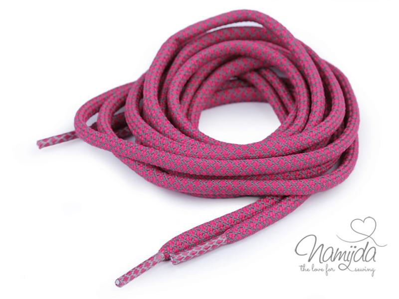 1 STCK. a´1,20 MTR. ♥ REFLEKTIERENDE HOODIE KORDEL PiNK - 5mm  ♥
