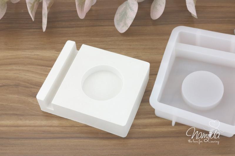 1 Stück ♥ GIESSFORM SILIKON TEELICHTHALTER MIT ZIERRILLE FÜR EINSCHIEBER ♥