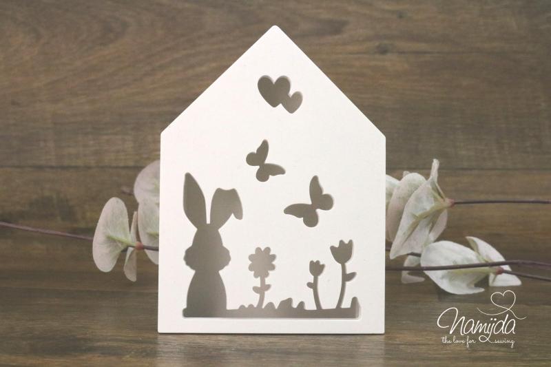 1 Stück ♥ GIESSFORM SILIKON - HAUS VORDERSEITE OSTERHASENLIEBE FÜR LED-HÄUSCHEN ♥