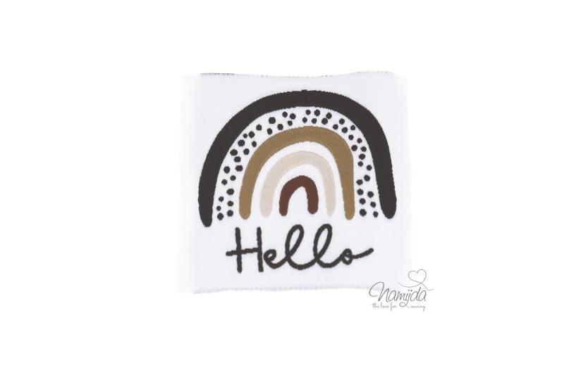 1 STCK. ♥ XL NAMIJDA EP WEBETIKETTEN - NATURAL RAINBOW HELLO ♥