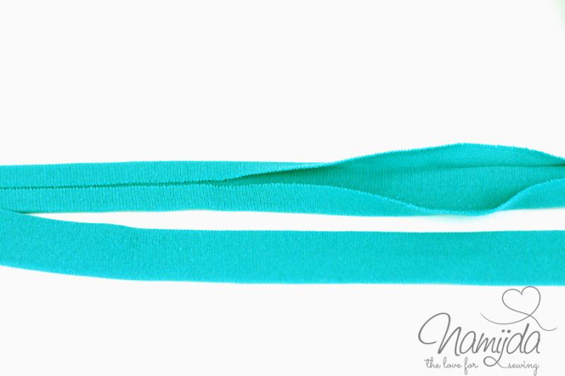 1 MTR. ♥ Elastisches Jersey Schrägband - AQUA ♥