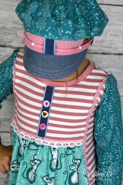 1 MTR. ♥Jeans Band mit heller Spitze - Dunkelblau 25mm ♥