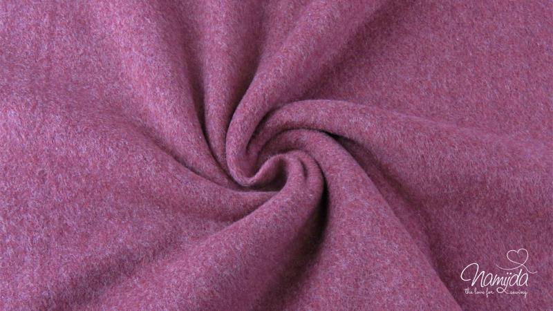 0,5 MTR. ♥ Doubelface Baumwollfleece BROMBEERE MELANGE - 100% Baumwolle ♥