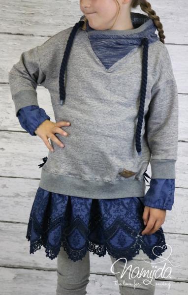 1 MTR. ♥ XXL Gedrehte Hoodie Kordel DUNKELBLAU meliert - 12mm ♥