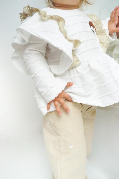 0,5 MTR. ♥ RÜSCHEN JERSEY - WEISS ♥