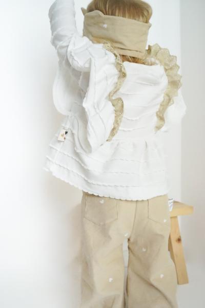 0,5 MTR. ♥ RÜSCHEN JERSEY - WEISS ♥