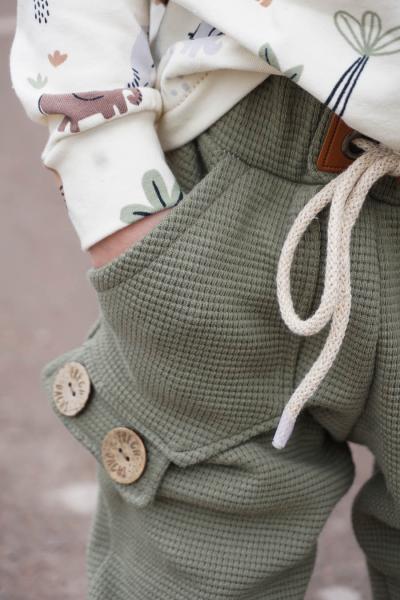 0,5 MTR. WAFFEL JERSEY 100% BAUMWOLLE - KHAKI LIGHT
