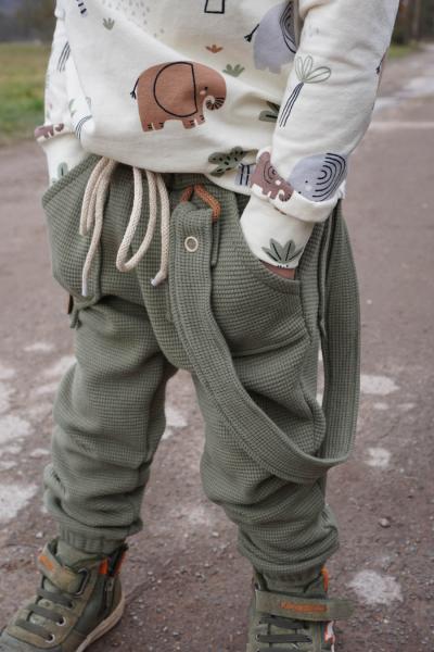 0,5 MTR. WAFFEL JERSEY 100% BAUMWOLLE - KHAKI LIGHT
