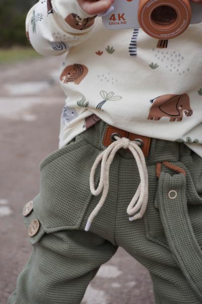 0,5 MTR. WAFFEL JERSEY 100% BAUMWOLLE - KHAKI LIGHT
