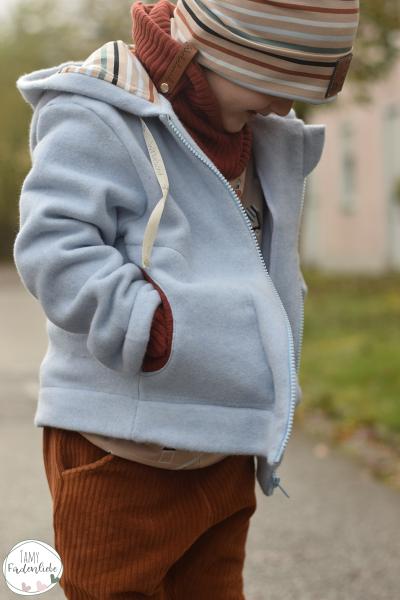0,5 MTR. ♥ Doubelface Baumwollfleece HELLBLAU MELANGE - 100% Baumwolle ♥