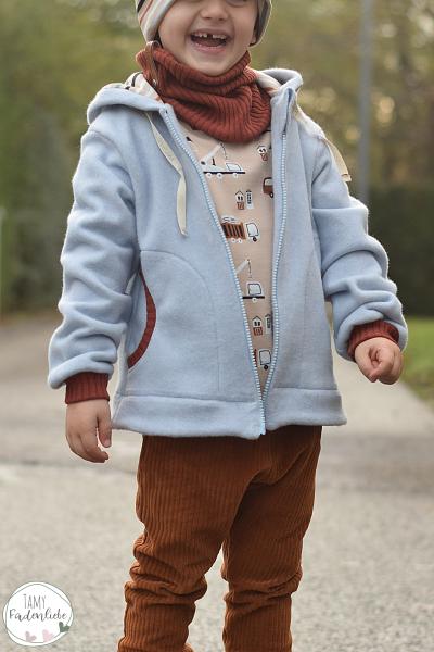 0,5 MTR. ♥ Doubelface Baumwollfleece HELLBLAU MELANGE - 100% Baumwolle ♥