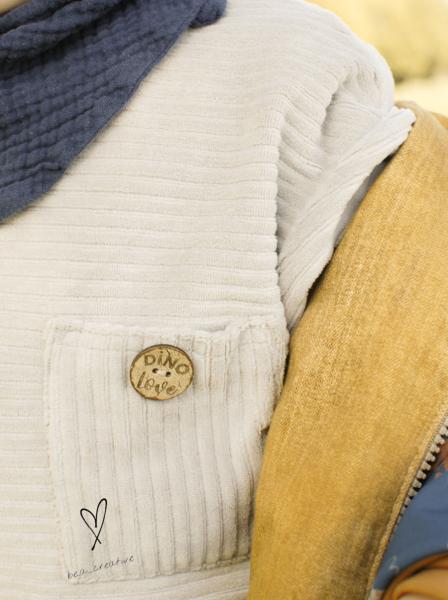 0,50 MTR. ♥ BREITCORD BAUMWOLL JERSEY - BEIGE - ELASTISCH ♥