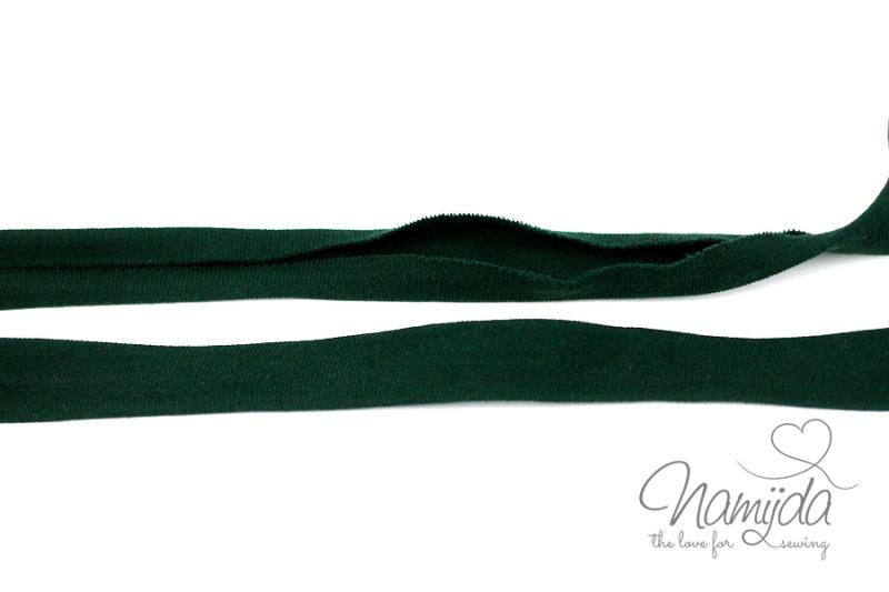 1 MTR. ♥ Elastisches Jersey Schrägband - DuNKEL GRÜN ♥