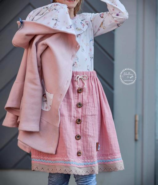 0,5 MTR. ♥ Doubelface Baumwollfleece ROSE MELANGE - 100% Baumwolle ♥